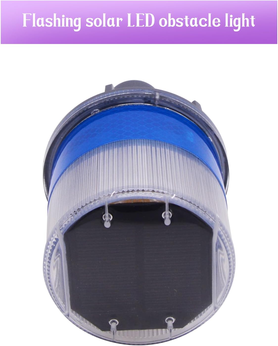 PENCK Solar LED Warning Light Waterproof Driveway Lights Flashing Barricade Light Road Construction Safety Signs Flash Traffic Light for Outdoor Fence Patio Yard Home Pathway Stairs Garden (Blue)