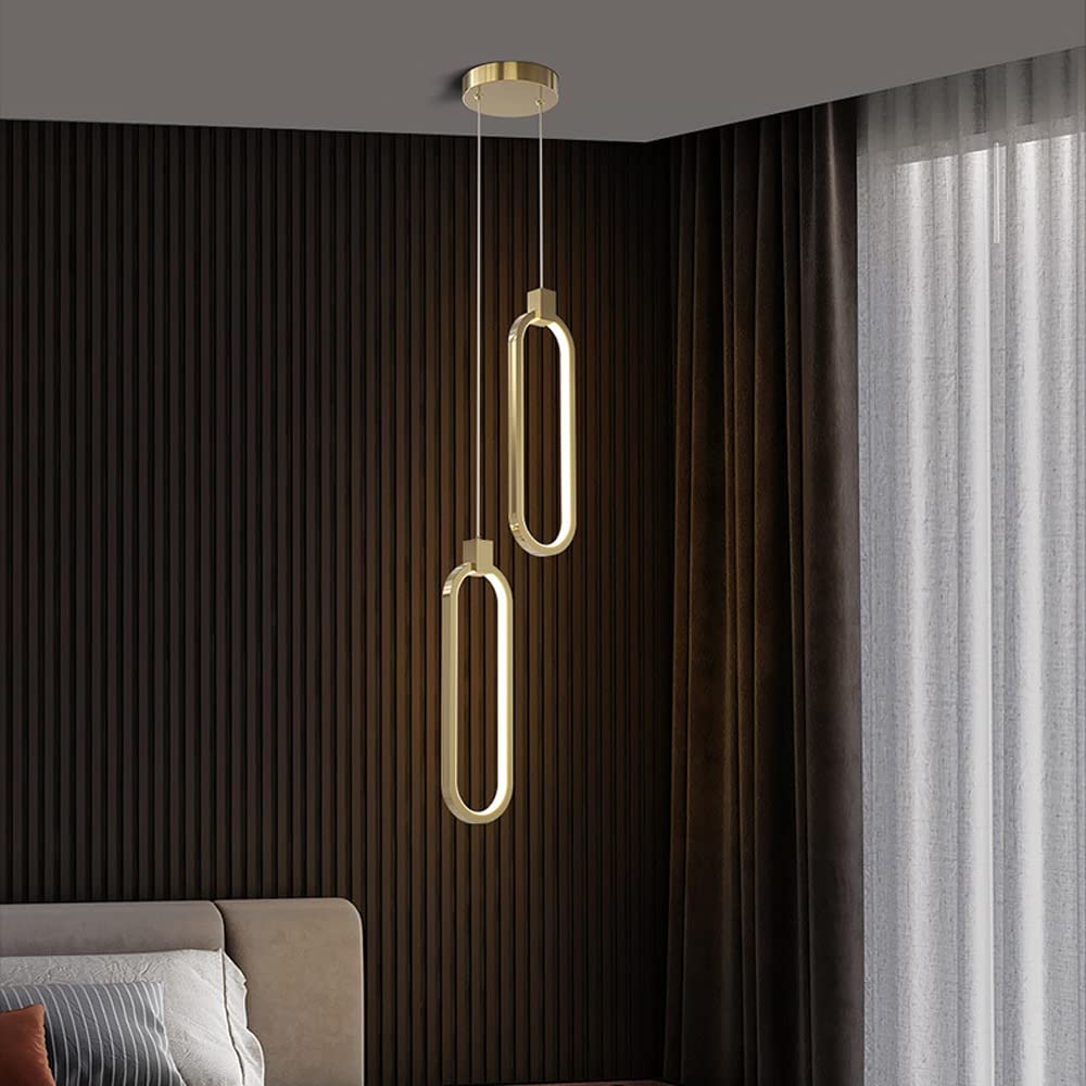Lampy wiszące, żyrandol do wnętrz z mosiądzu LED przyciemniana nocna lampa wisząca Minimalistyczna podwieszana oprawa oświetleniowa do przedpokoju w domu Nowoczesna sypialnia Dekoracja jadalni Wisząca