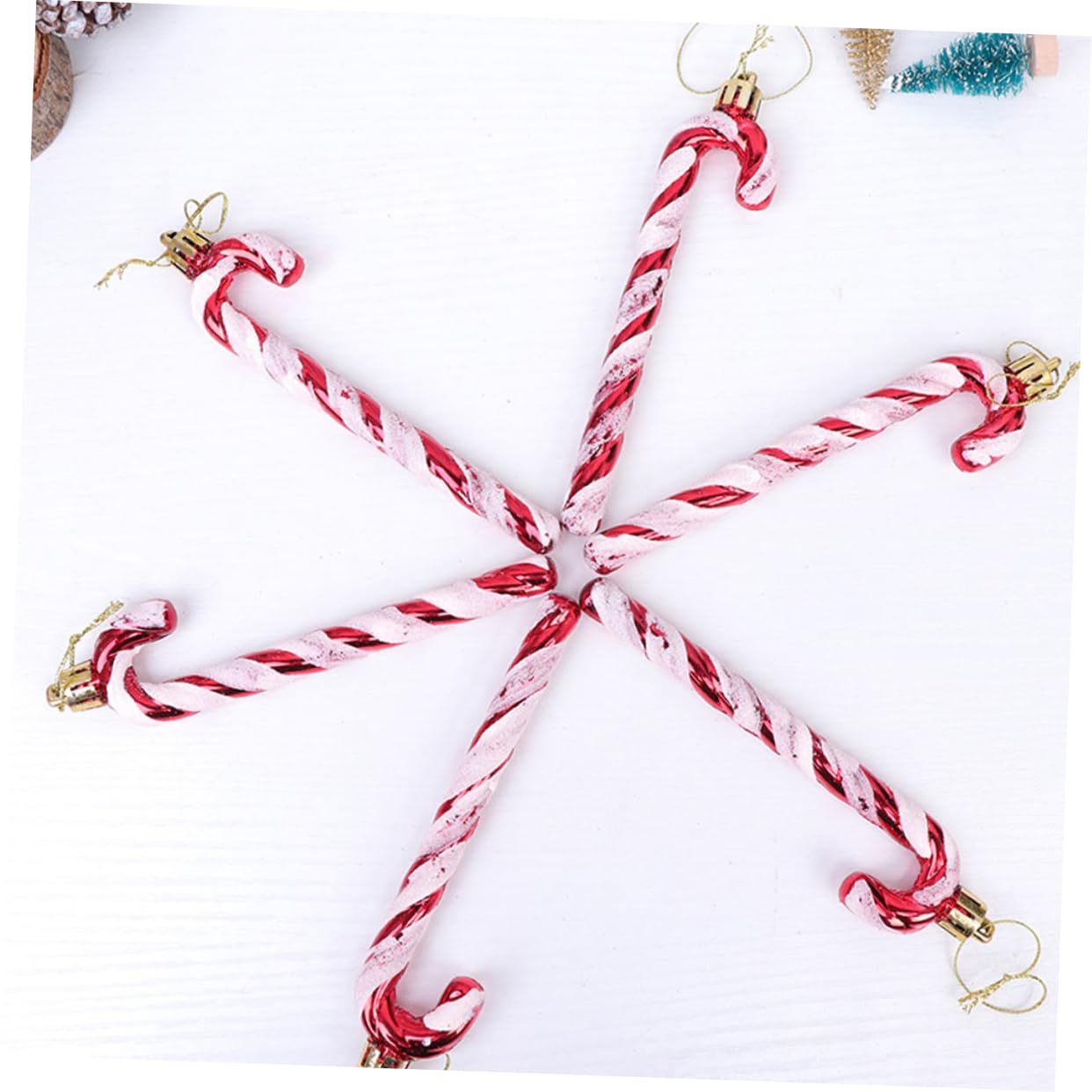 MAGICLULU 7 Sätze Weihnachtsstock Weihnachtsbaum-anhänger Weihnachtsbaum-hängeornamente Christbaumschmuck Zum Aufhängen Weihnachtsverzierung Zuckerstange Weihnachtsdeko Überzug 6 Stück * 7