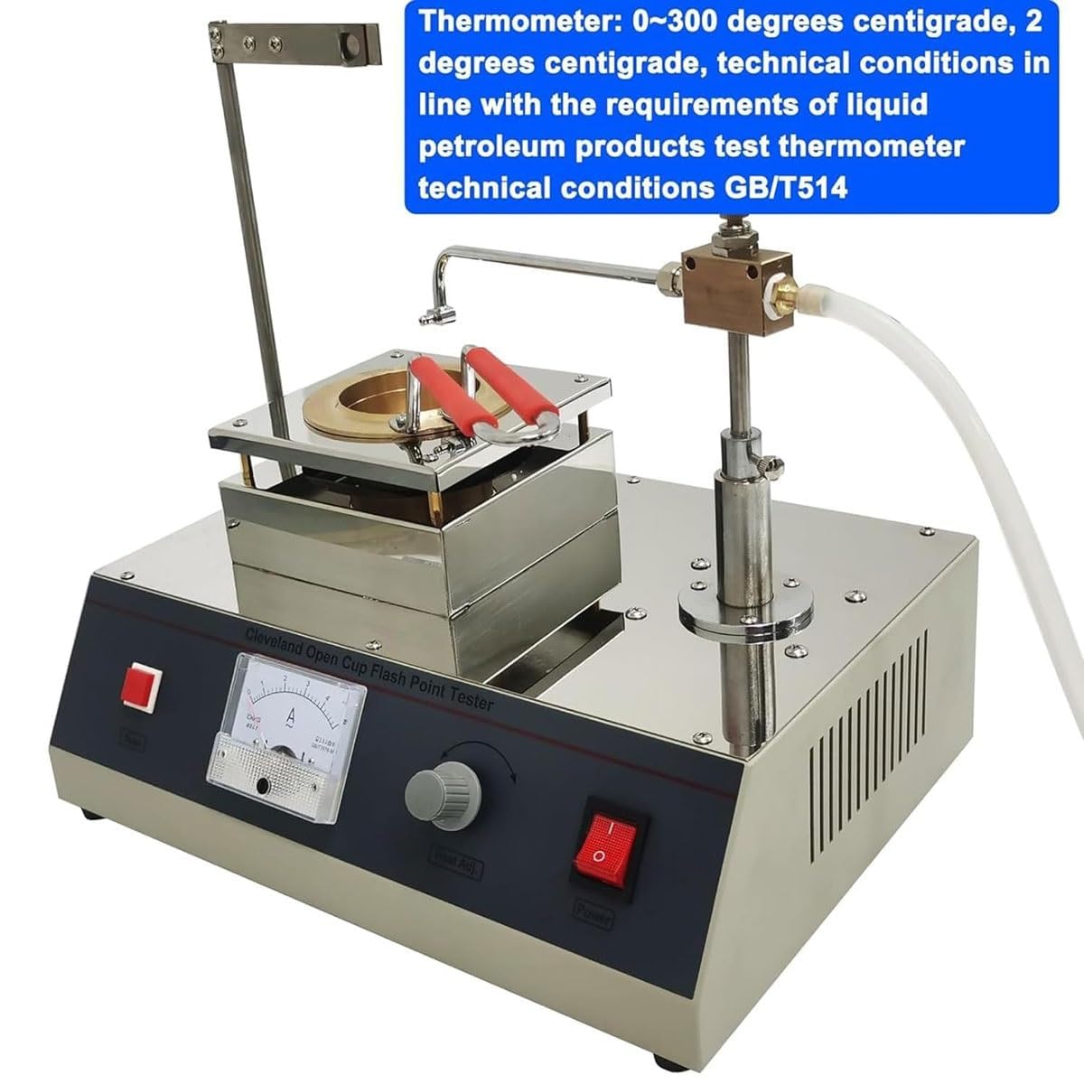 Probador automático de punto de inflamación para petróleo y asfalto, máquina de prueba de punto de encendido de temperatura ajustable, construcción de acero inoxidable