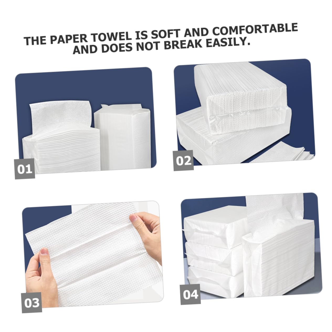 PACKOVE Toilet Paper Asciugamani di Carta per Mani, Assorbenti e Spessi, 5 Borse da 120 Fogli, per Hotel e Ristoranti