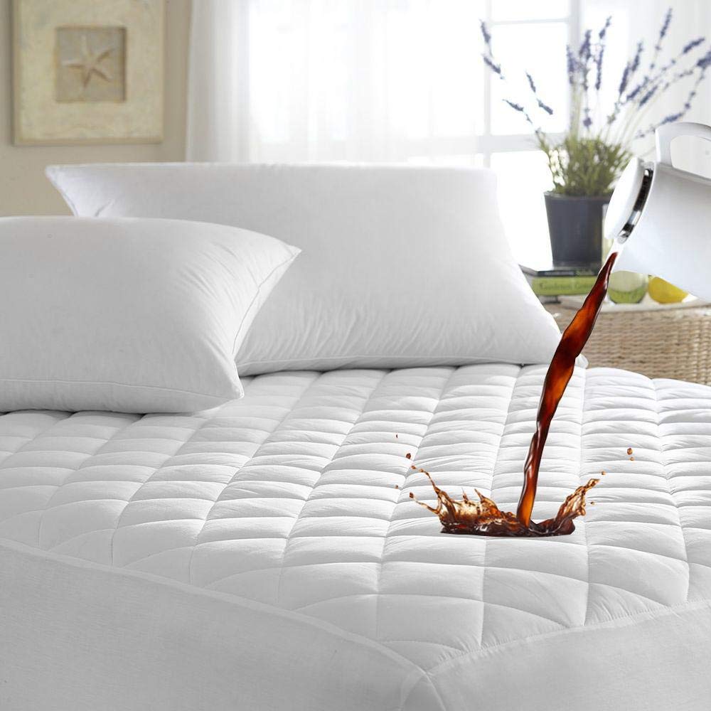 Amber Linen New Microfiber Waterproof Quilted Mattress Protector Topper Fitted Cover (Cot Bed 70Cm X 140Cm)