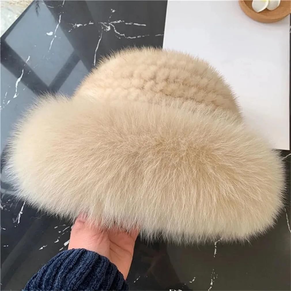 Luxus Gestrickte Eimer Hut Frauen Handgemachte Stricken Cap Mode Winter Kopfbedeckung Warme Mützen,3-One Size