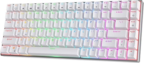 RK ROYAL KLUDGE RK84 Pro RGB 75% Triple Mode BT5.0/2.4G/USB-C Hot Swappable Mechanical Keyboard, 84 Keys Wireless Bluetooth Gaming Keyboard with Aluminum Frame, Tactile Brown Switch