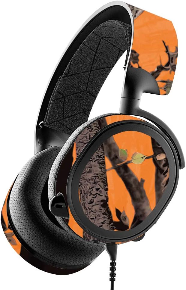 MightySkins Skin for SteelSeries Arctis 3 - Orange Camo | Protective, Durable, and Unique Vinyl Decal wrap cover | Easy To Apply, Remove, and Change Styles | Made in the USA