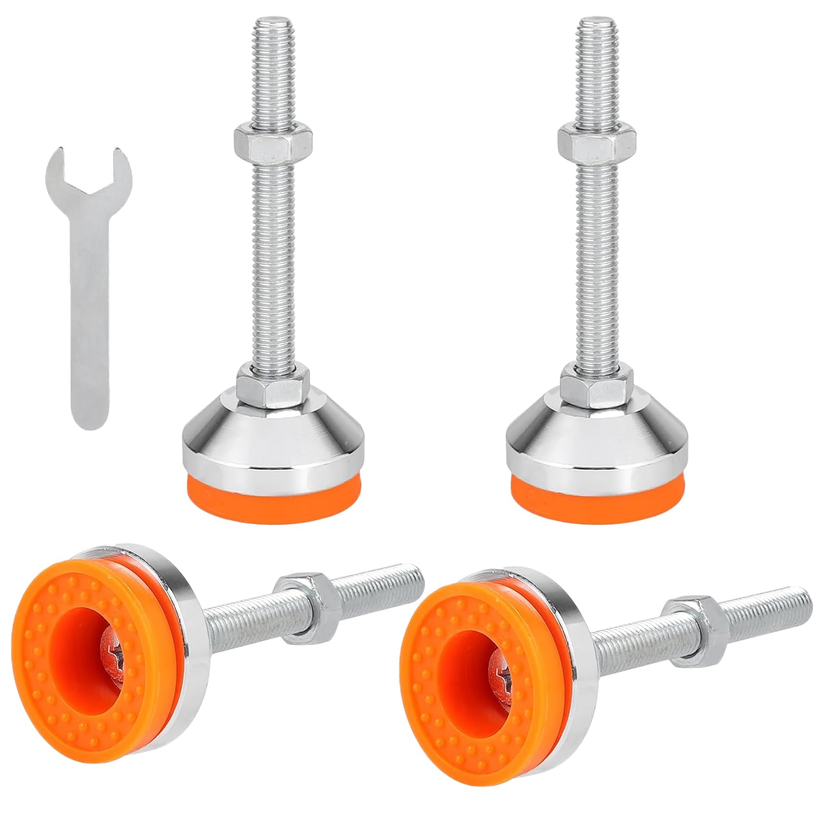 EIOTAZRE 4pcs Nivellierfüße M12*100*Ø50mm, Stellfüße Schwerlast Maschinenfuß Kann 250 kg, Verstellbare Füße mit Gewinde & Gummipuffer, Höhenverstellbare Füsse für Möbel Stellfüße Bodenschutz