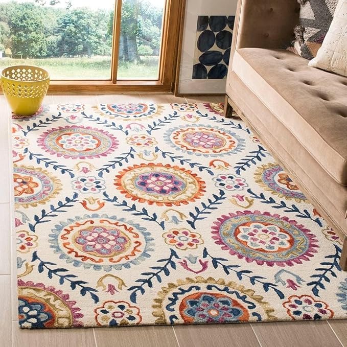 Image of OLEFIN Handmade Thick Woolen Anti Slip Carpet and Rugs for Living Room Bedroom Hall Dinning Room Kids Room