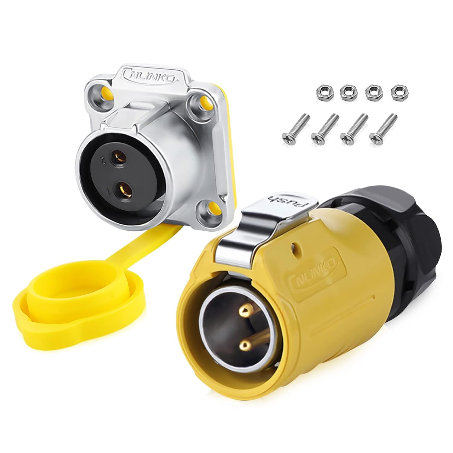 Product image of 2 Pin Waterproof Connectors, Waterproof Electrical Connectors, M20 Power Connectors, Aviation Cable Connectors for Automotive, Marine, Lights, and Other Indoor/Outdoor Electrical Wire Connections