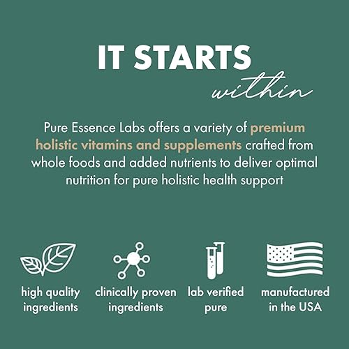 Miniatura 7 de PURE ESSENCE LABS Extracto de hongo orgánico de cola de pavo 4X, suplemento de hongos veganos para el desarrollo inmunológico, 60 cápsulas