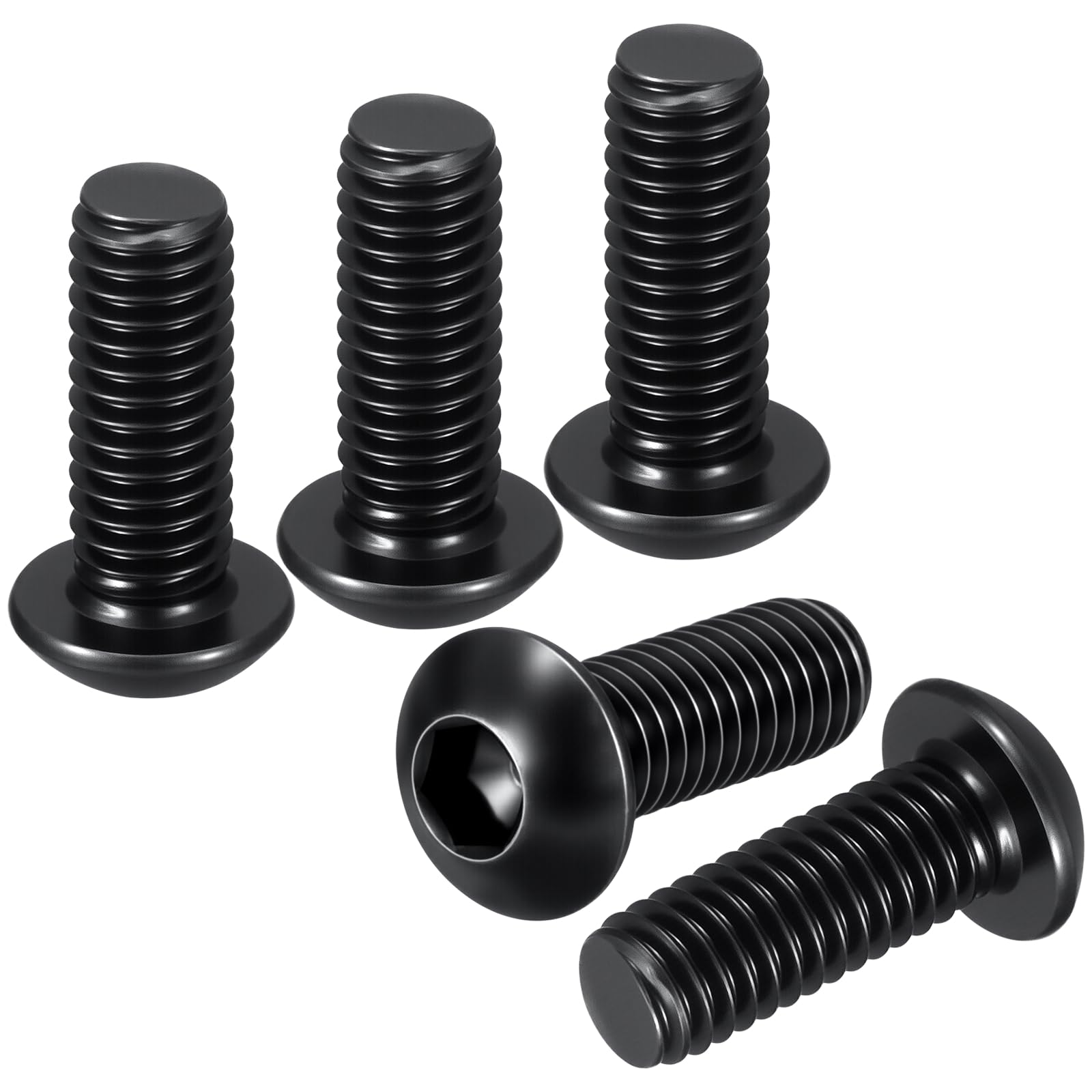 DTGN M6-1x16mm Button Head Socket Cap Screws - 100Pack - Good for Road Bicycle, Mountain Bike, Auto, Motorcycle - Carbon Steel Black Oxide - Hex Drive Fasteners โ image 1