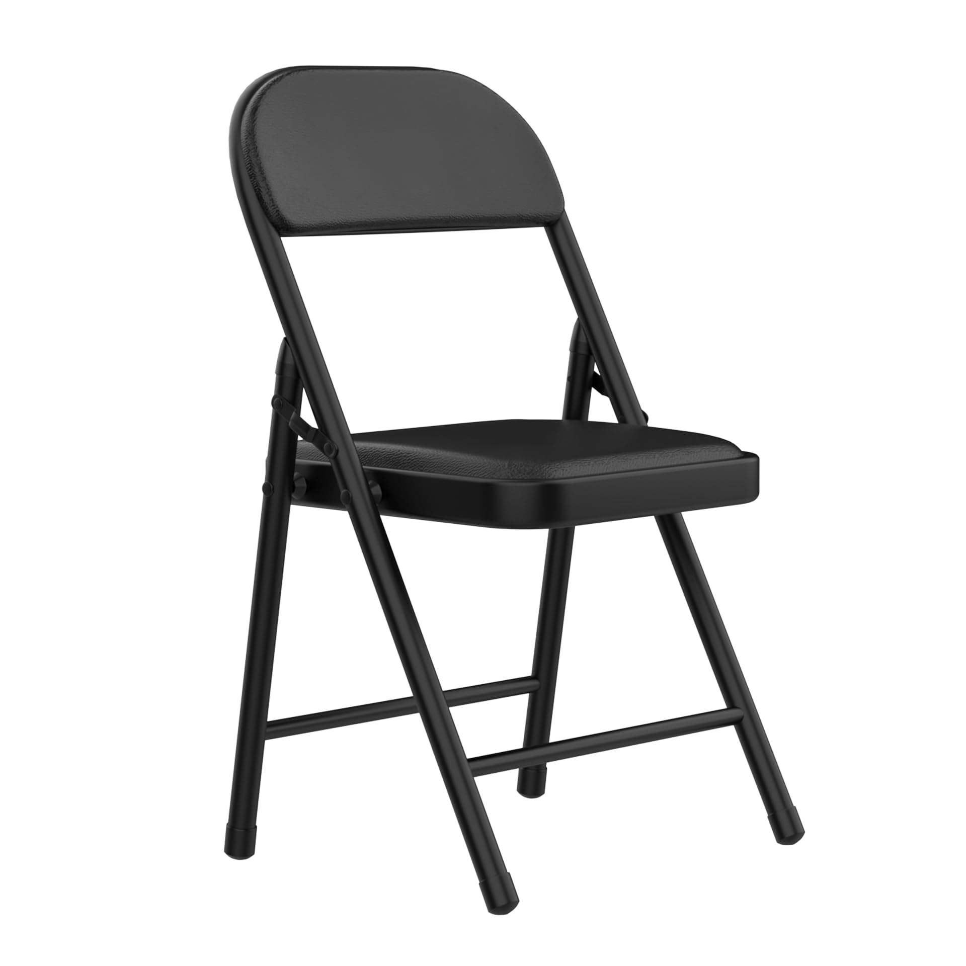 Sillas Plegables Comedor, Silla Plegable Acolchada, Silla Plegable Salon, Sillas de Comedor de PU, Asiento Auxiliar para el Hogar, Ideal para Cocina, Salón, Dormitorio (1, Negro)