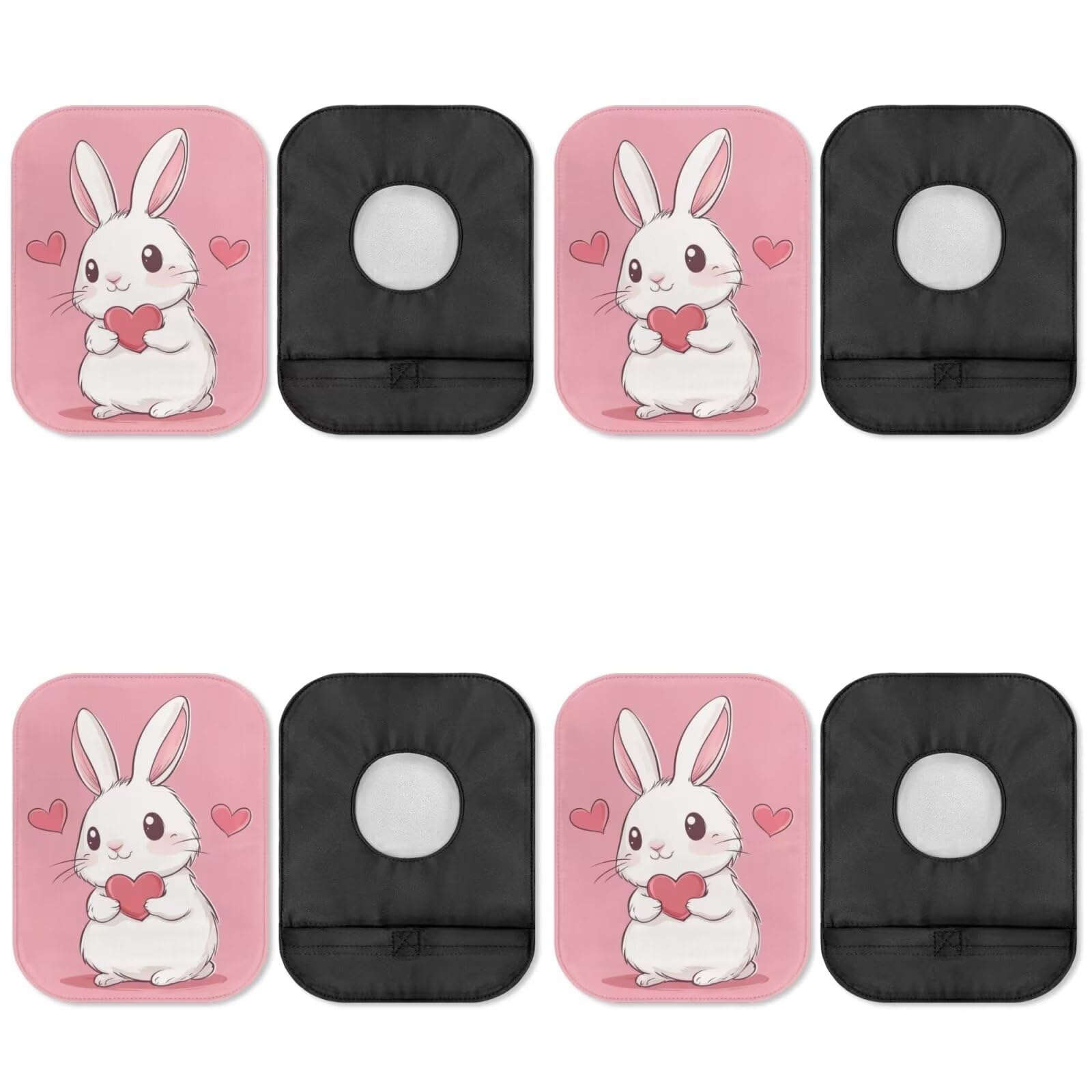 Uorisanigo Ostomy Pouch Bag Covers Colostomy Supplies Bag Covers for Women Girls Heart Bunny Washable Pouch Liner Care Protector Decor Colostomy Covers Odor Reducing 4 Pcs