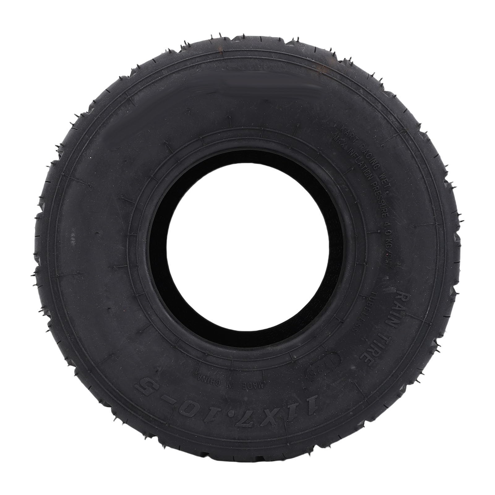 Tbest Go Kart Ruota Posteriore Pneumatico Tubeless Pioggia Gomma Durevole Antiscivolo Vuoto per Drift Trike e 11x7.10-5 5 "Dia