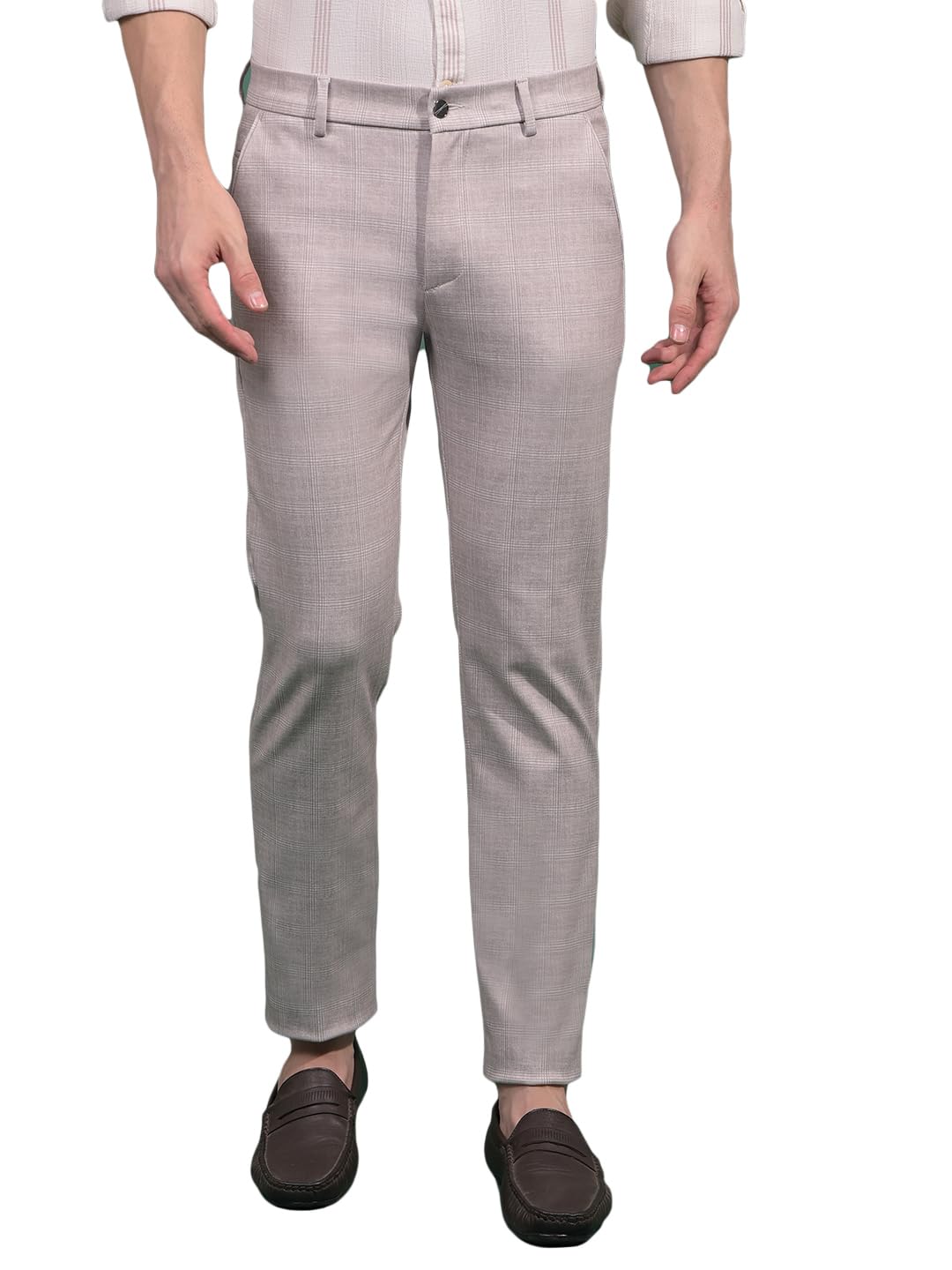 crimsoune club Men's Pink Checked Trousers-picture-42