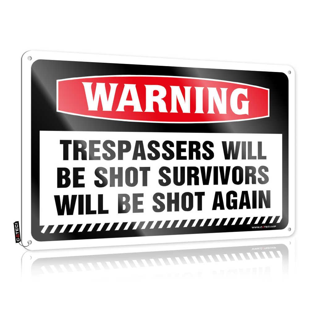 Fzfn Colour Guys Fun Decorations | Warning Trespassers Will Be Shot Survivors Will Be Shot Again Novelty For Living Room Living Room(30X40cm)