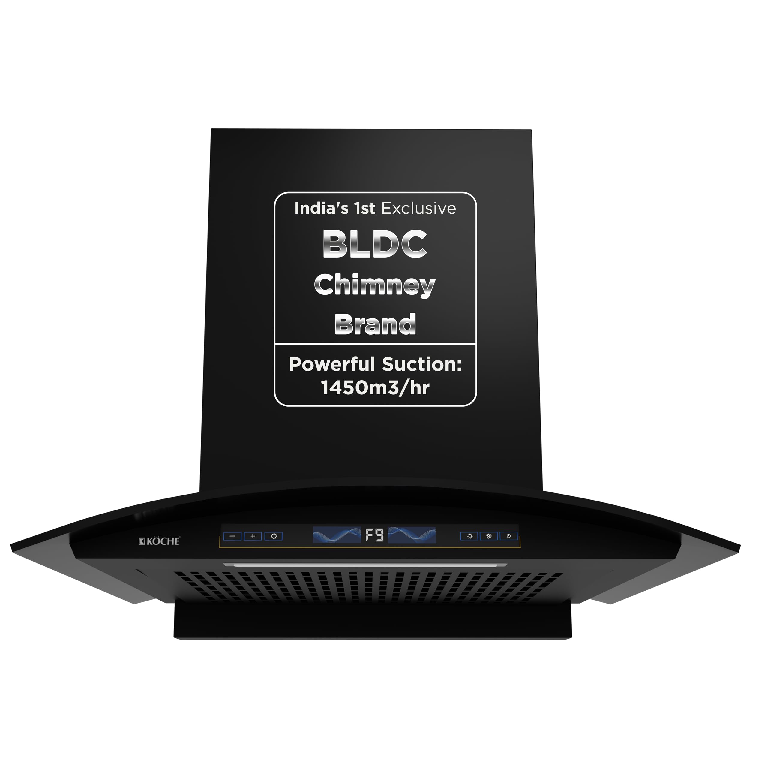 KOCHE ENZO 60 BLDC Chimney for Kitchen 60cm | 1450 m³/hr Powerful Suction | Gesture Control | Filterless Heat Auto Clean Design | 9+1 Turbo Speed | Low Noise | Energy Efficient | 12 Years Warranty