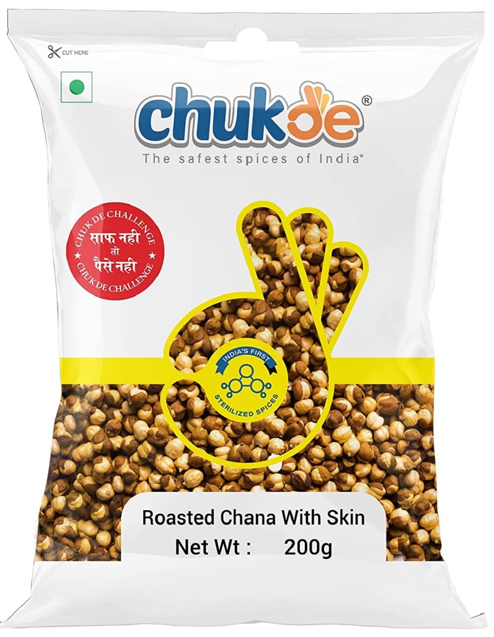 Chukde Bhuna Chana, Roasted Black Gram with Skin, 600g, Pack of 200g x 3