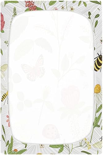Miniatura 2 de Sábanas bajeras para cuna para niños y niñas, suaves, transpirables, cómodas, juego de sábanas de bebé de flores silvestres, sábanas para cuna
