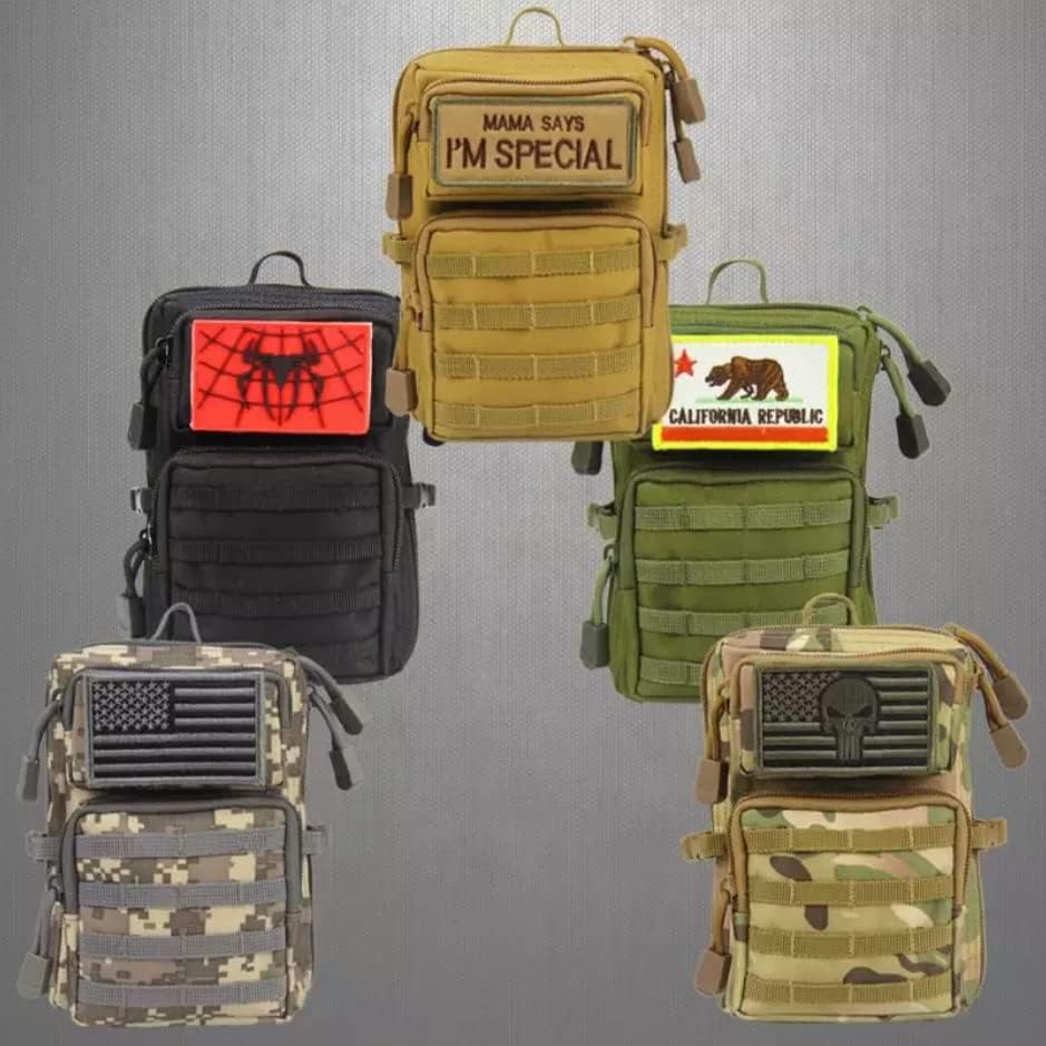 Miniatura 8 de JM Products - Bolsa táctica Molle - Bolsa de estilo militar con 3 bolsillos y bandolera