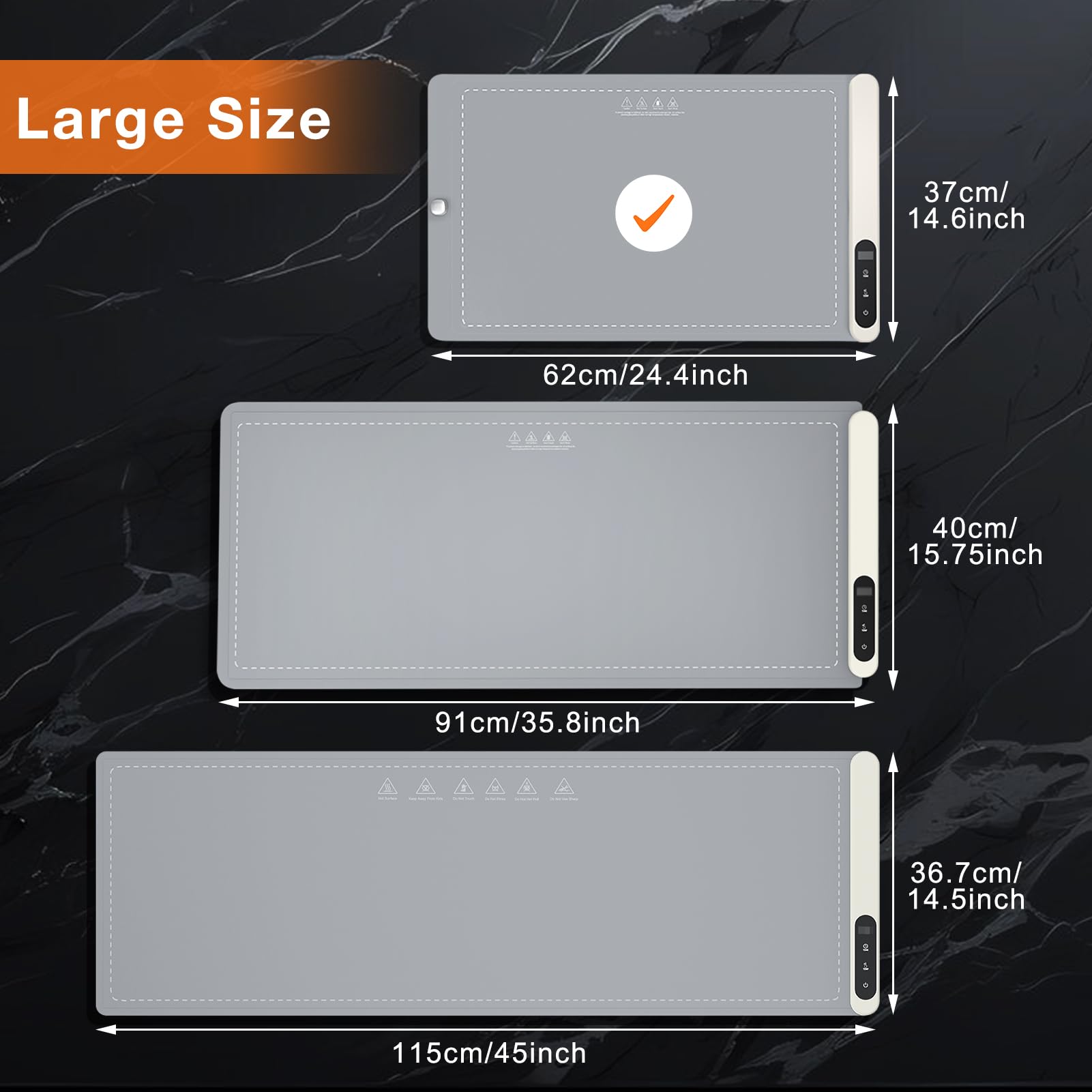 FYY Mata do podgrzewania żywności, elektryczna taca grzewcza z 6 ustawieniami temperatury i 6-godzinnym timerem, grafitowy podgrzewacz do żywności, wysokiej jakości zwijana taca grzewcza na spotkania,