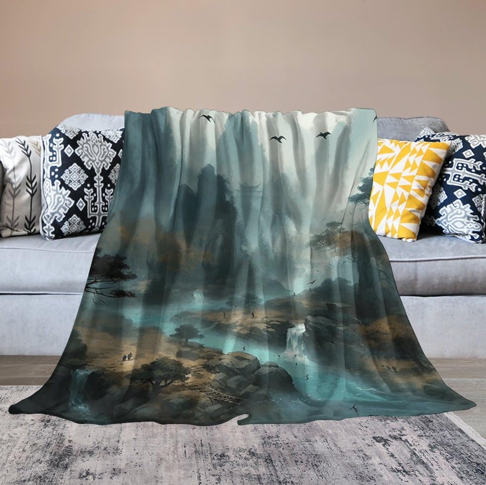 Couverture ultra douce en micro-polaire lit et canapé pour un confort toutes saisons 152x203 cm