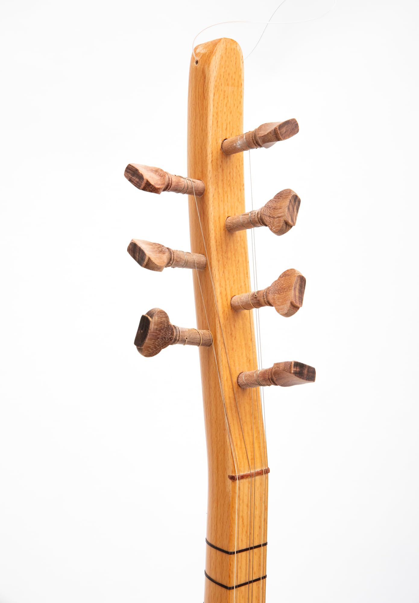 Short Neck Saz Baglama with Special Mahogany & Built-in Pickup, Rosewood pegs Hand Made instrument With picks and extra strings set - Image 4