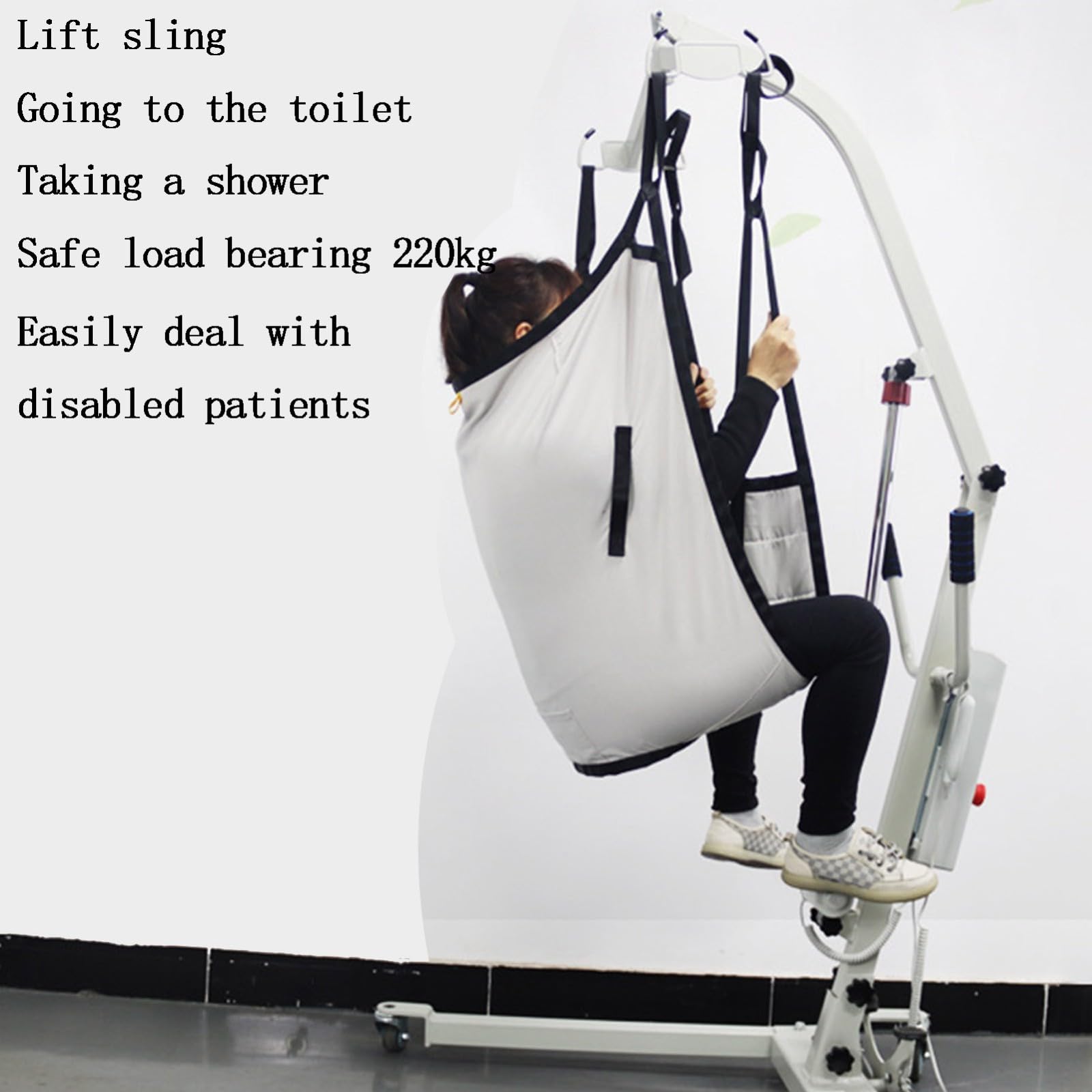 Arnés de elevación de Pacientes, arnés de Transferencia con Cabeza, arnés de elevación de Cuerpo Completo para Pacientes, arnés de Cuerpo Completo para Inodoro, arnés de