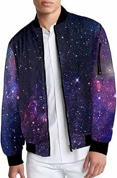 【WONDER WONDER】Thales Color Varsity Blouson BaseballJumper Amazon.com: TOBTCUSDEE Jacket Men Star Field in Space Nebula