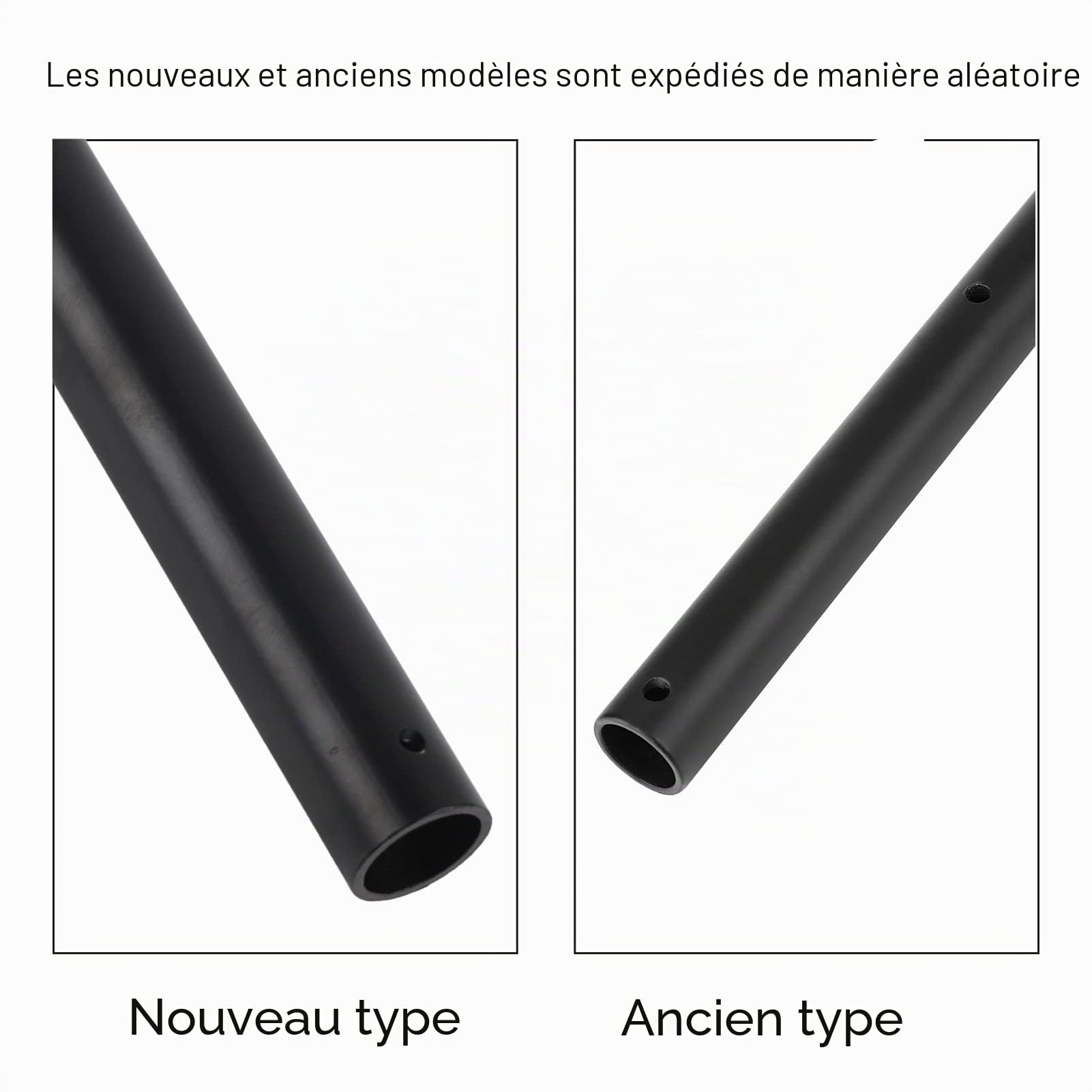 Guidon Plat Moto 7/8 Pouce 22MM - Universel Retro Bend Poignée en Fer (Noir)