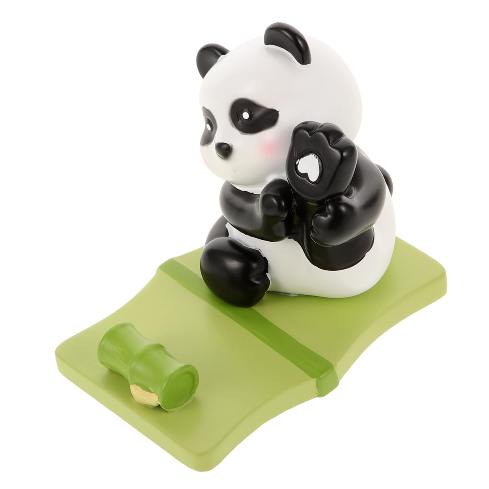 Mikikit 3pezzi Supporto Per Cellulare Panda Resina Decorativa Porta Telefono Da Scrivania Compatto e Carino Per Adulti Accessorio Da Tavolo Funzionale e Estetico