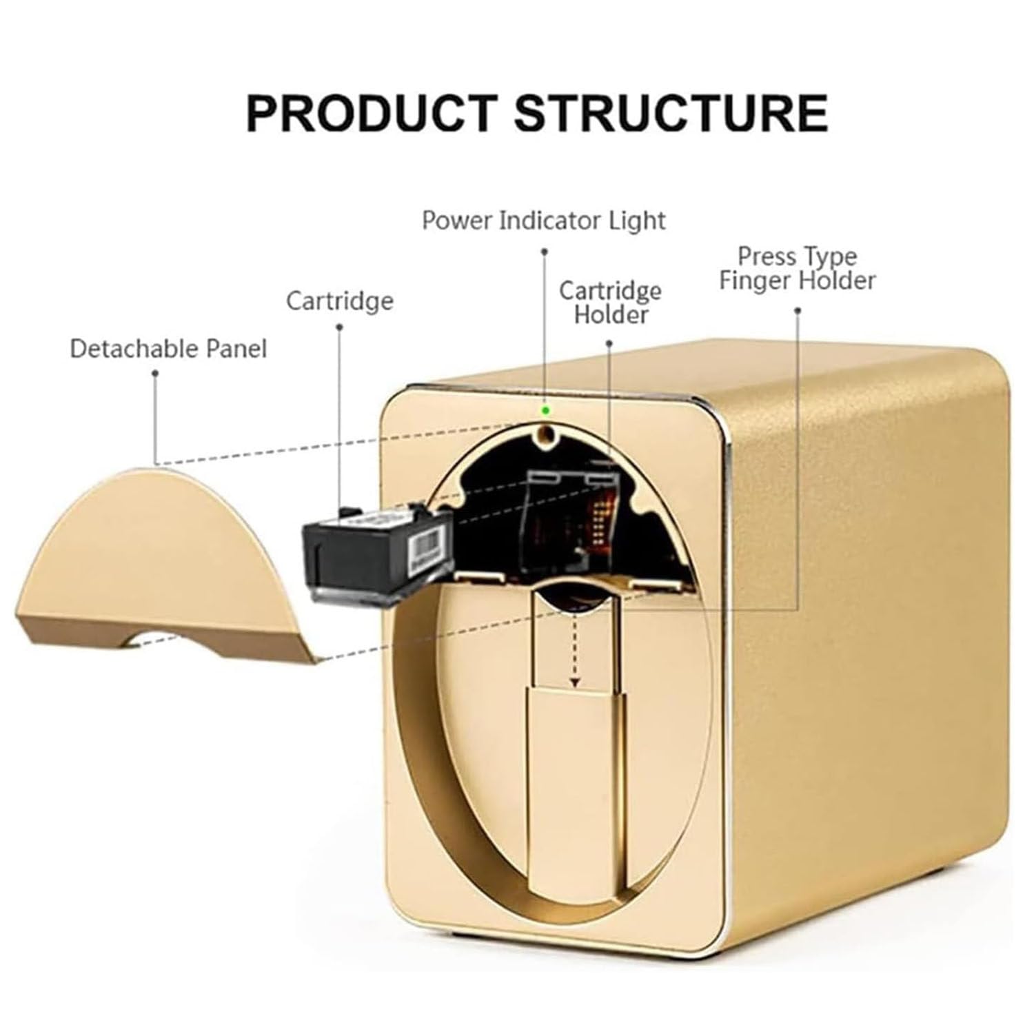 Mini Stampante Unghie Stampante Unghie Professionale 3D Macchina da Stampa Portatile, Piccola Stampante per Smalto Fotografico Digitale 3D er Studio di Unghie/Manicurista,Rosegold