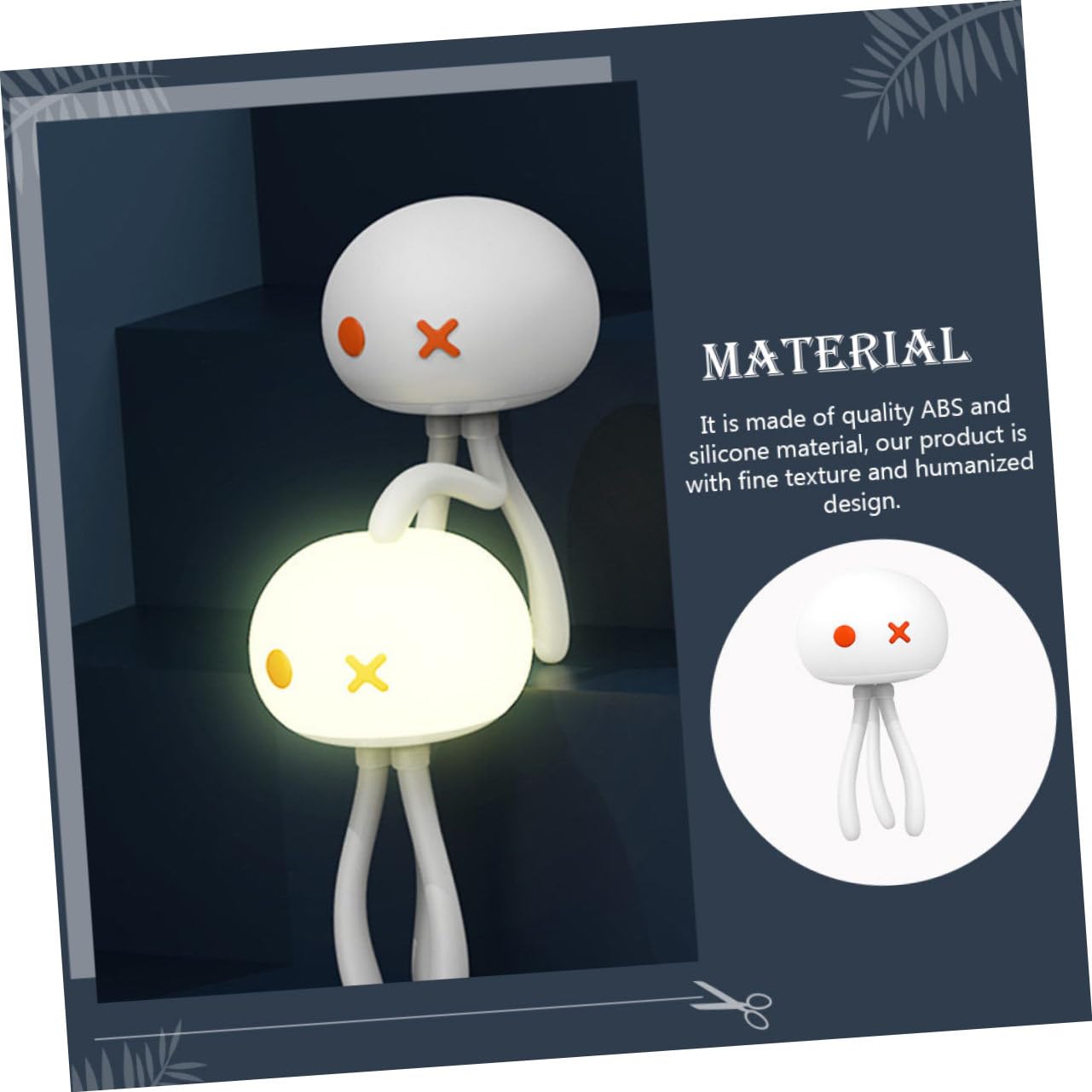 Sewroro Lámpara de Noche de Medusas Recargable 1200mah Blanco | Luz LED Suave Regulable, Cuerpo de Abs y Silicona, para Dormitorio y Estudio