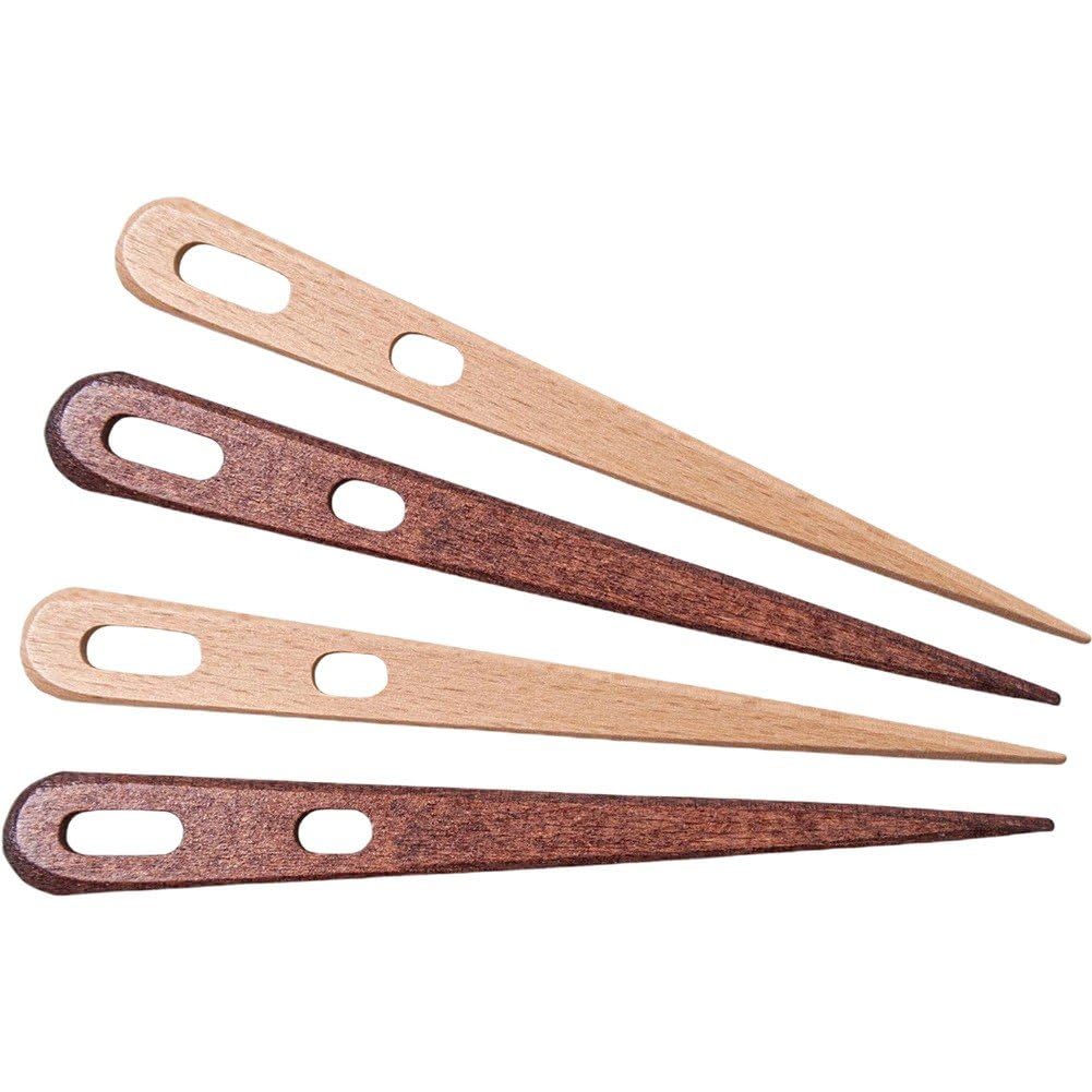 Fituenly As Shown 4Pcs Nalbinding Needle With Large Two-Eyed, Binding Tool, Multipurpose Weaving/Knitting/Stitching Needles For Craft Work