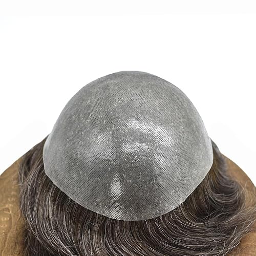 Miniatura 10 de Healthlif Sistema de reemplazo de cabello humano tipo tupé para hombre, pieza de pelo polivinílico de piel fina para hombre, postizos y tupés,