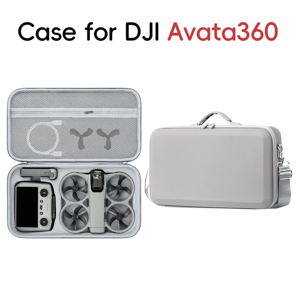 Futerał do DJI Avata 360 z RC 2 i baterią, twarda torba do przechowywania, organizer podróżny do drona, pilota RC2 i akcesoriów, Szary, Proste