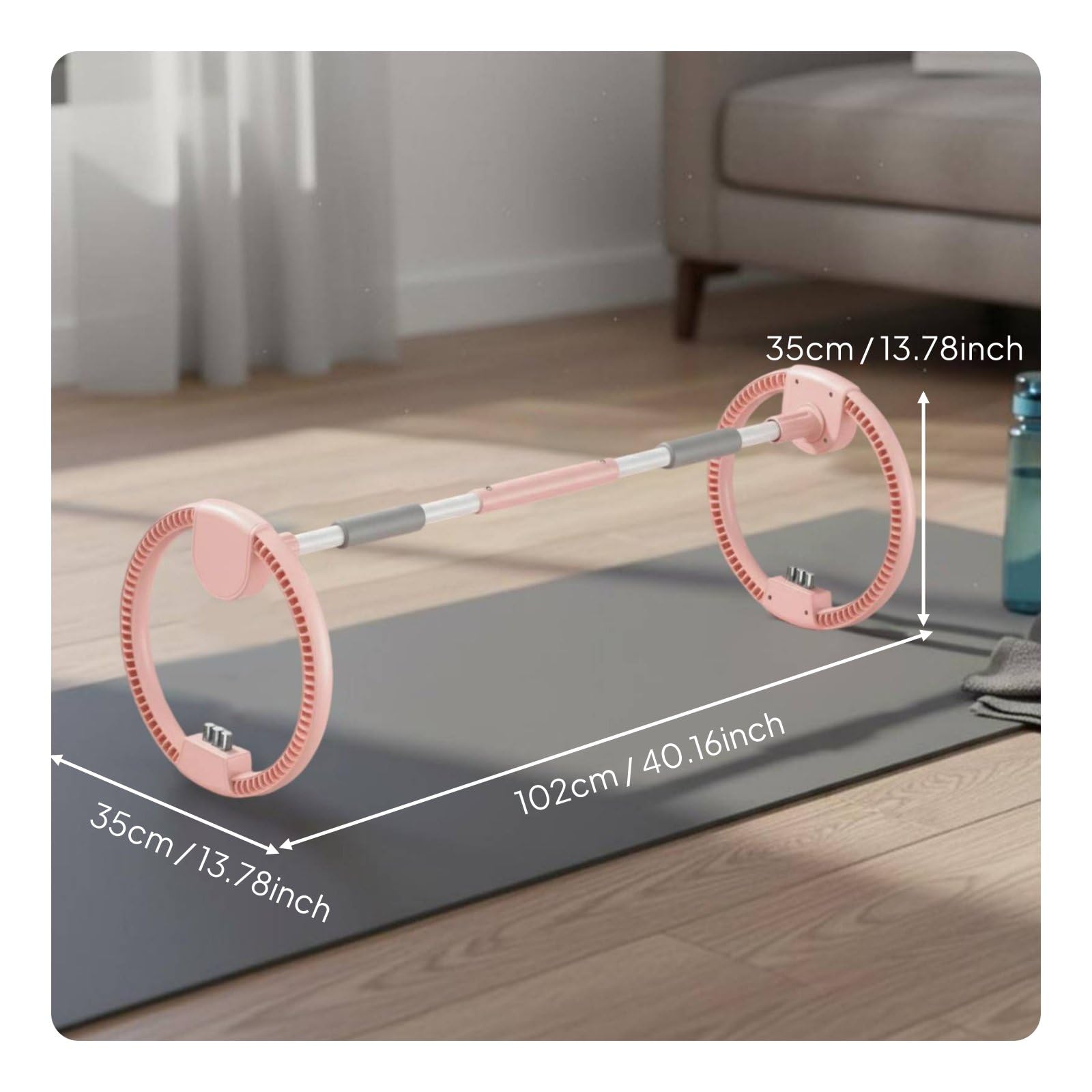 Fitness Hoop Trainingsreifen Bauch Beine Po Workout Reifen Sportgerät mit Gewichtssystem Einsatzblöcken Stabilität durch Stahlkern Ruhiger Lauf