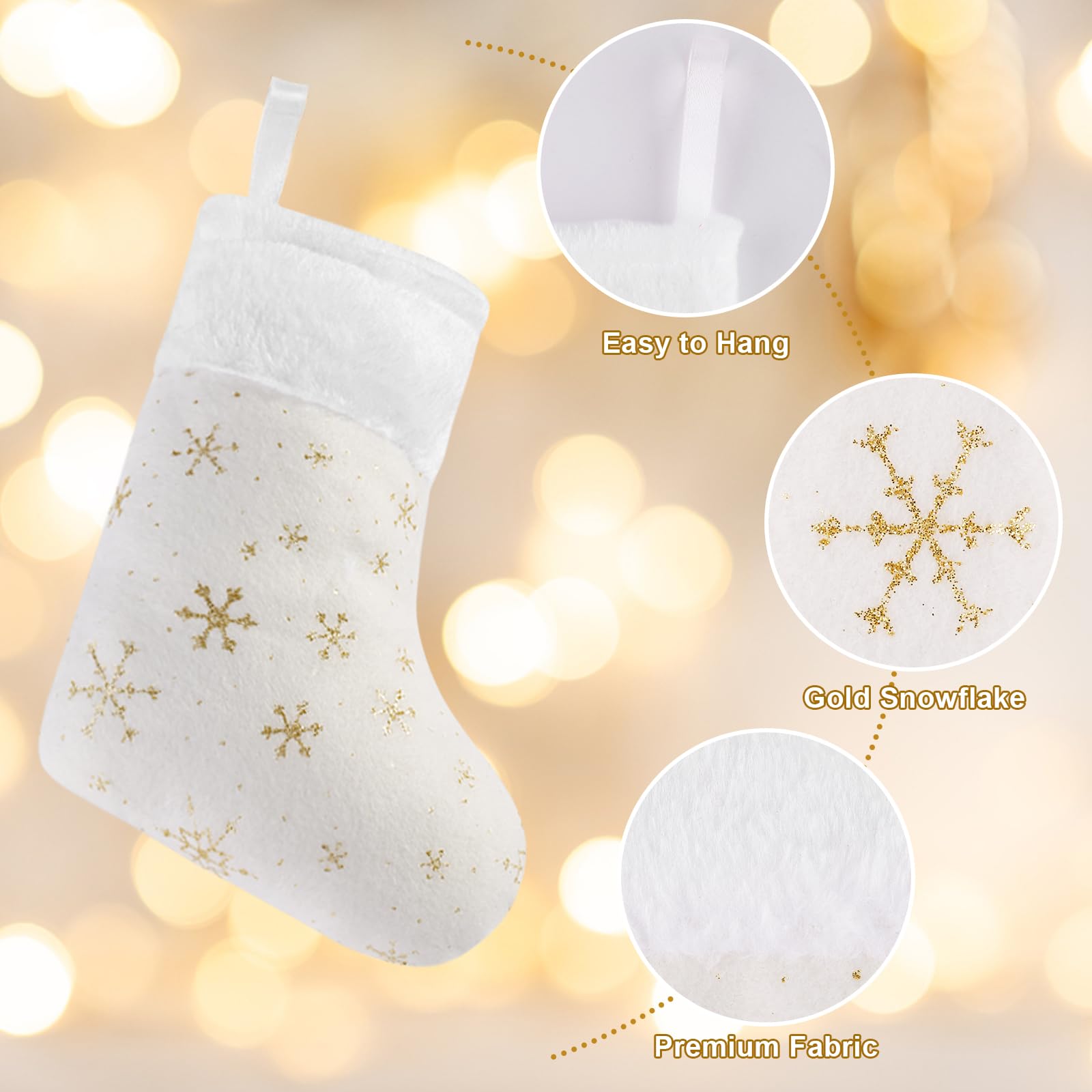 Mini Monogram Christmas Stocking 12 Pack Mini Christmas Stockings - White  Glitter Snowflake Hanging Stockings For Tree Decor Mini A Stocking, image size:1600x1600