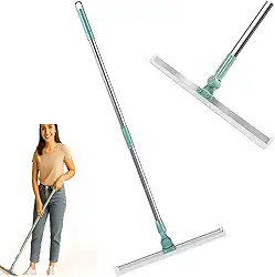 Rodo Mágico de Silicone Multiuso 50cm com Cabo Extensível 1,04m 2 em 1 Vassoura de Limpeza