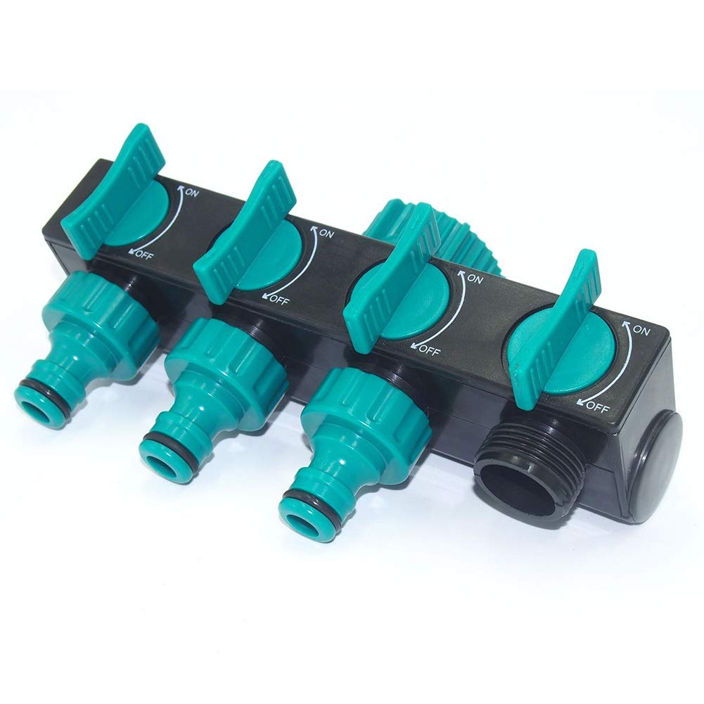 4 maneras Divisor de agua del grifo de jardín Conector de tubería de agua de riego de jardín Divisores de manguera Accesorios Aspersores Conector de agua de jardín de derivación de grifo de t