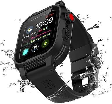 Amazon.com: Waterproof Apple Watch Case 40mm Series 6 / SE / 5 / 4 with  Premium Bands, Built-in Screen Protector Full Body Rugged iWatch Protective  Case Anti-Scratch Drop Shock Proof Apple Watch
