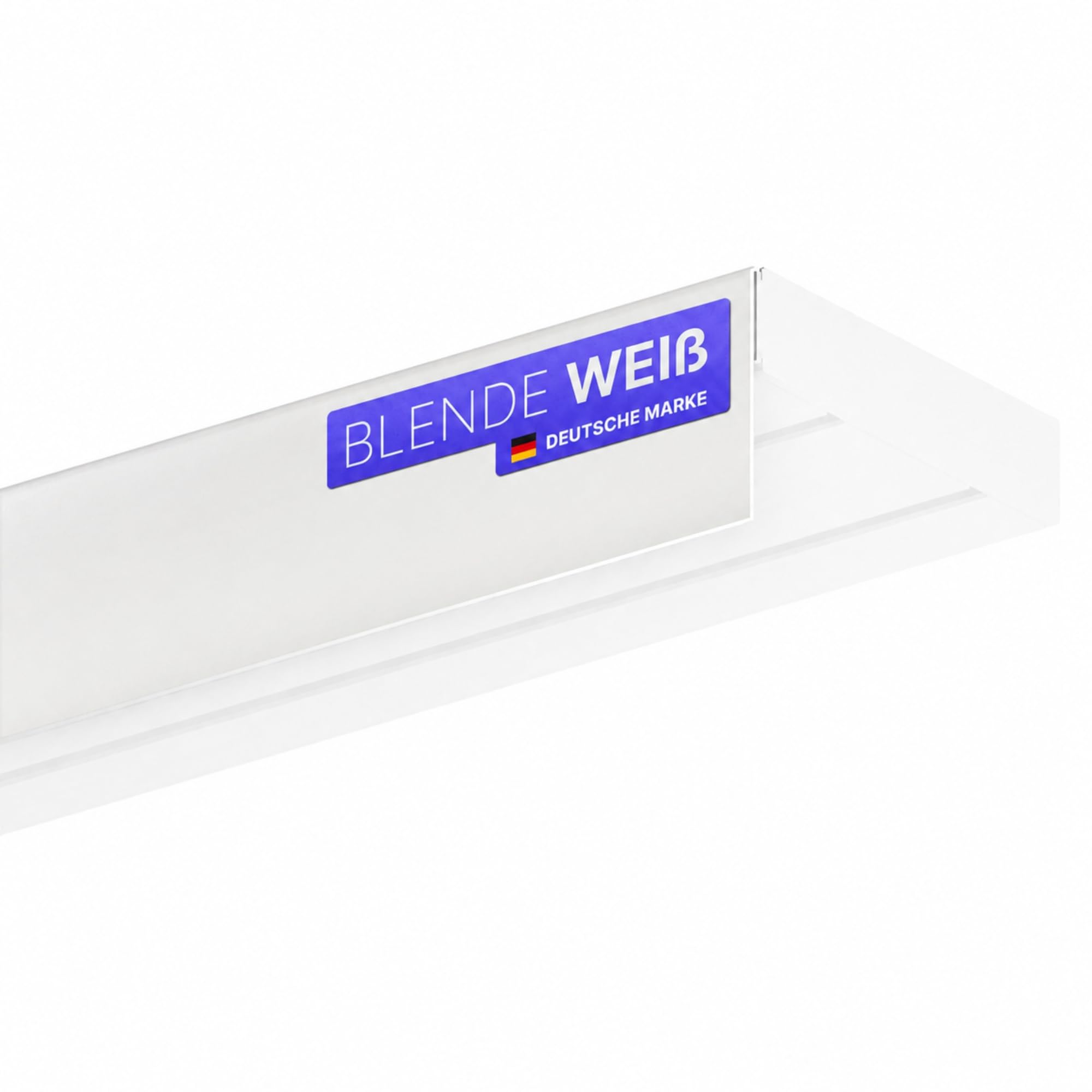 Bestlivings Blende für Gardinenschiene Weiß 10m Kunststoffblende | Robust & flexibel, 5cm hoch, kürzbar, einfach aufschieben und fixieren, passend für alle Bestlivings Innenlaufschienen