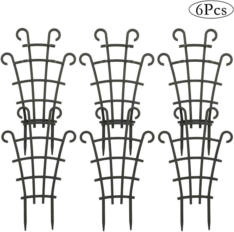 ZFRANC 6 Pcs DIY Plant Support Frame Mini Climbing Trellis Plastic Plant Flower Pots Support Flower Stand Garden Tools for Vegetables Rose Vine Pea Ivy Cucumbers