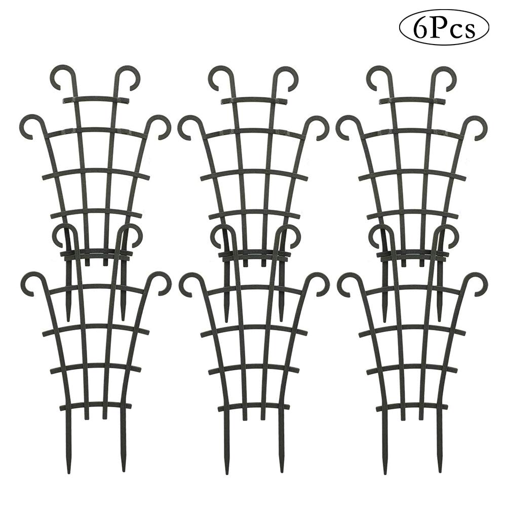 ZFRANC 6 Pcs DIY Plant Support Frame Mini Climbing Trellis Plastic Plant Flower Pots Support Flower Stand Garden Tools for Vegetables Rose Vine Pea Ivy Cucumbers