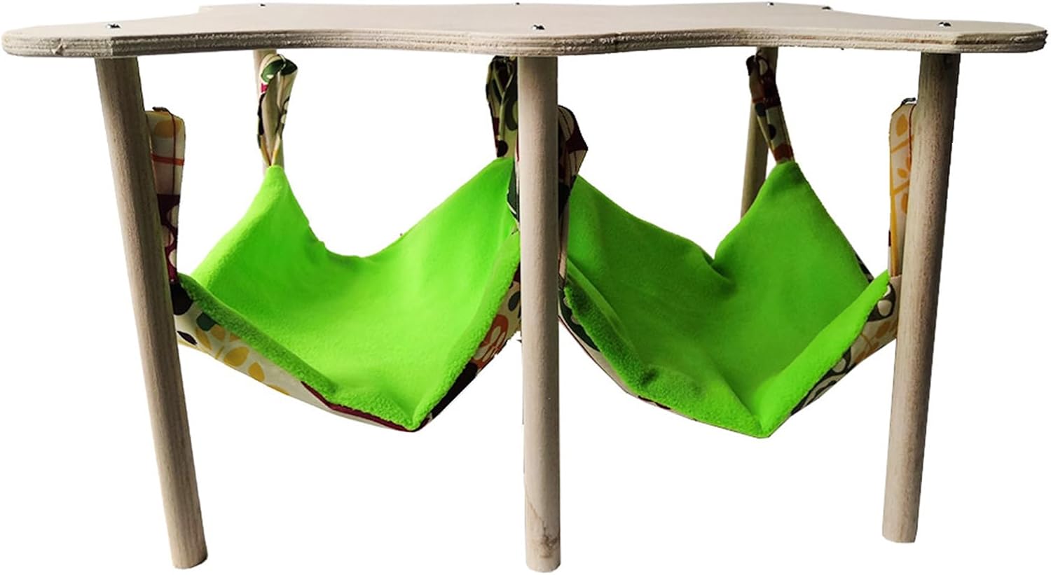 Hamsters Swing Hammock with Wood Platform Colorful Small Pet Hanging Bed Hamsters Hammock Hanging Nest for Parrot Bird Swing
