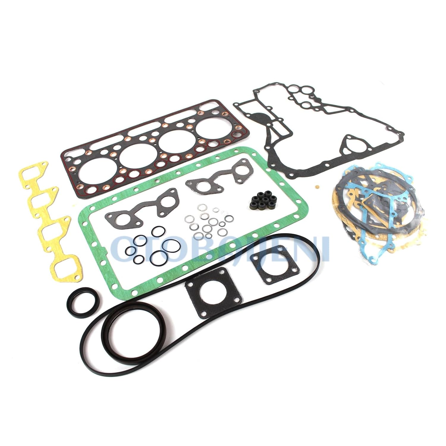 V1702 Engine Gasket Kit Full Gasket Set with Head Gasket for Kubota V1702 V1702B Engine Excavator KH90 Tractor L355 L2850 for Bobcat 743 733 Loader Engine Repair Aftermarket Parts
