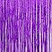 Allgala Purple Tinsel Table Skirt 2-Pack 29x108 Inch Metallic Foil Fringe Table Skirts for Party Event, Parade Float, Party Decoraton