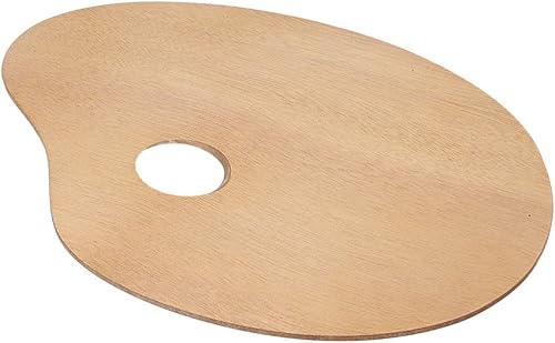 Miniatura 1 de Paleta de madera, paleta de pintura de madera ovalada de 8 x 12 pulgadas, bandeja de pintura acrílica al óleo, herramienta de pintura de madera