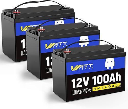 Miniatura 15 de WattCycle Paquete de 2 baterías de litio LiFePO4 de 12 V 100 Ah, BMS integrado de 100 A, grupo BCI 24, 15000 ciclos, protección a baja temperatura,