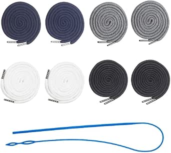 DEVANTIA 4er Set Hoodie-Kordeln 160cm - Ersatz-Kordelzug Mit Durchziehnadel Grau/Weiß