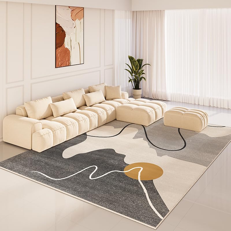 Alfombra antideslizante de pelo corto moderna facil de limpiar gris
